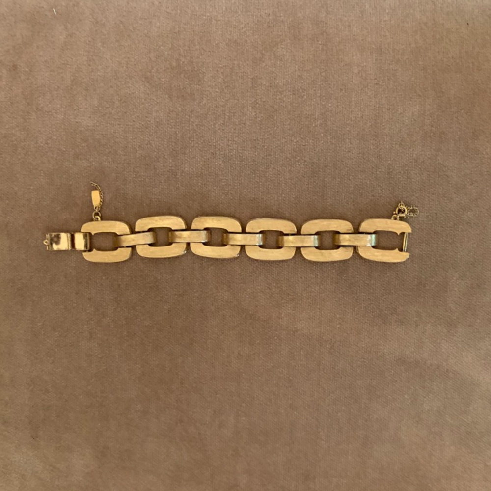 Vintage Monet Brushed Gold Link Bracelet